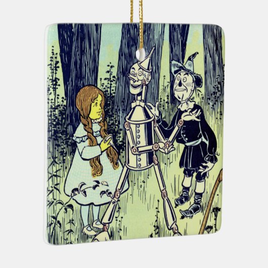 ヴィンテージ魔法使いオズ、ドロシーとティンマンが出会う セラミックオーナメント (右)