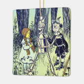 ヴィンテージ魔法使いオズ、ドロシーとティンマンが出会う セラミックオーナメント (左)