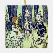 ヴィンテージ魔法使いオズ、ドロシーとティンマンが出会う セラミックオーナメント (正面)