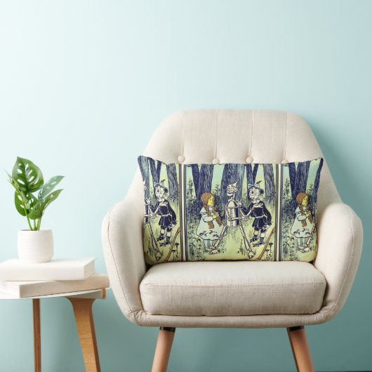 ヴィンテージ魔法使いオズ、ドロシーとティンマンが出会う ランバークッション (椅子)