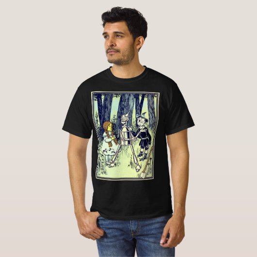 ヴィンテージ魔法使いオズ、ドロシーとティンマンが出会う Tシャツ (正面フル)