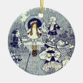 ヴィンテージ魔法使いオズ、ドロシーとマンチキンたち セラミックオーナメント (正面)