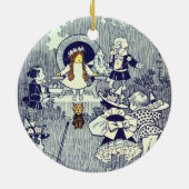 ヴィンテージ魔法使いオズ、ドロシーとマンチキンたち セラミックオーナメント (裏面)