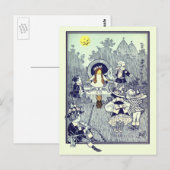 ヴィンテージ魔法使いオズ、ドロシーとマンチキンたち ポストカード (正面/裏面)