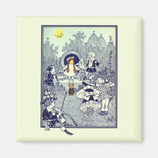 ヴィンテージ魔法使いオズ、ドロシーとマンチキンたち マグネット (正面)