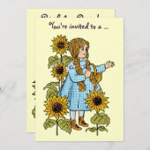 ヴィンテージ魔法使いオズ・ドロシー女の子の誕生日パーティー 招待状 (正面/裏面)