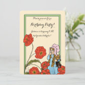 ヴィンテージ魔法使いオズ、ドロシー、ガールバースデーパーティー 招待状 (スタンド正面)