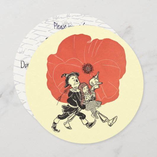 ヴィンテージ魔法使いオズ、ドロシー・チャイルド・バースデーパーティー 招待状 (正面/裏面)