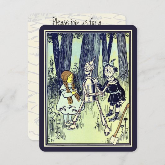 ヴィンテージ魔法使いオズ・ドロシー・ティンマン誕生日パーティー 招待状 (正面/裏面)