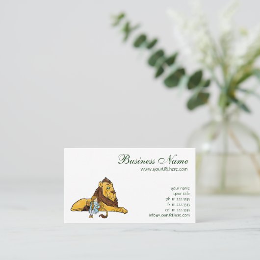 ヴィンテージ魔法使いオズ、ドロシー、トトとライオン 名刺 (スタンド正面)