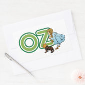 ヴィンテージ魔法使いオズ・ドロシー・トトと大きな手紙 長方形シール (封筒)