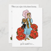 ヴィンテージ魔法使いオズ、ドロシー、女の子ベビーシャワー 招待状 (正面/裏面)