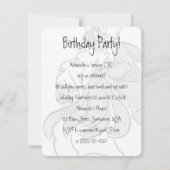 ヴィンテージ魔法使いオズ、ドロシー、男の子の誕生日パーティー 招待状 (裏面)