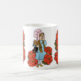 ヴィンテージ魔法使いオズ、ドロシー、赤いポピーの花 コーヒーマグカップ