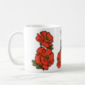 ヴィンテージ魔法使いオズ、ドロシー、赤いポピーの花 コーヒーマグカップ (左)