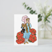 ヴィンテージ魔法使いオズ、ドロシー、赤いポピーの花 ポストカード (スタンド正面)