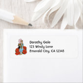 ヴィンテージ魔法使いオズ、ドロシー、赤いポピーの花 ラベル (インサイチュ)