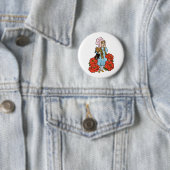 ヴィンテージ魔法使いオズ、ドロシー、赤いポピーの花 缶バッジ (インサイチュ)