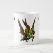 ヴィンテージ魔法使いオズ、ドロシー、邪悪なサル飛んでいる ジャンボコーヒーマグカップ (正面)