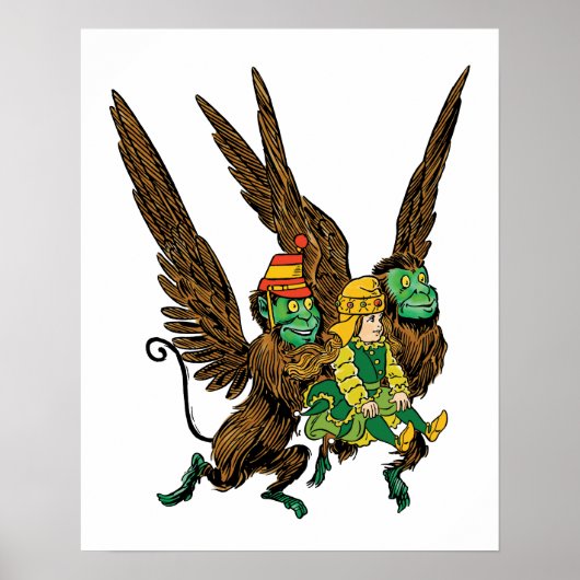 ヴィンテージ魔法使いオズ、ドロシー、邪悪なサル飛んでいる ポスター (正面)