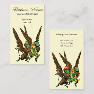 ヴィンテージ魔法使いオズ、ドロシー、邪悪なサル飛んでいる 名刺