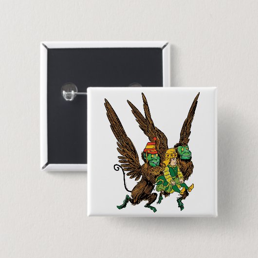 ヴィンテージ魔法使いオズ、ドロシー、邪悪なサル飛んでいる 缶バッジ (正面&裏面)