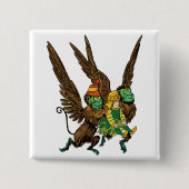 ヴィンテージ魔法使いオズ、ドロシー、邪悪なサル飛んでいる 缶バッジ (正面)