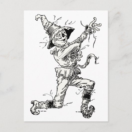 ヴィンテージ魔法使いオズ・フェアリー・テイルズ、かかし ポストカード (正面)