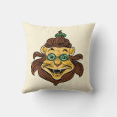 ヴィンテージ魔法使いオズ、ライオンがメガネをかけている クッション (裏面)