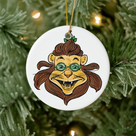ヴィンテージ魔法使いオズ、ライオンがメガネをかけている セラミックオーナメント (ツリー)