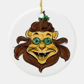 ヴィンテージ魔法使いオズ、ライオンがメガネをかけている セラミックオーナメント (裏面)