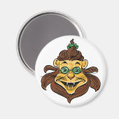 ヴィンテージ魔法使いオズ、ライオンがメガネをかけている マグネット (正面/裏面)