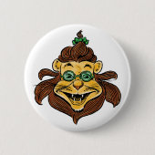 ヴィンテージ魔法使いオズ、ライオンがメガネをかけている 缶バッジ (正面)