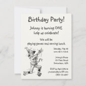 ヴィンテージ魔法使いオズ、ライオンボーイ誕生日パーティー 招待状 (裏面)