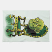 ヴィンテージ魔法使いオズ、不機嫌な魔法使いエメラルド玉座 キッチンタオル (横)