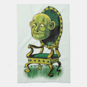 ヴィンテージ魔法使いオズ、不機嫌な魔法使いエメラルド玉座 キッチンタオル (縦)