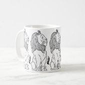 ヴィンテージ魔法使いオズ、勇敢な臆病ライオン コーヒーマグカップ (正面左)