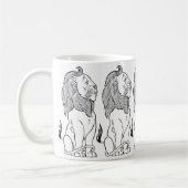 ヴィンテージ魔法使いオズ、勇敢な臆病ライオン コーヒーマグカップ (左)