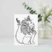 ヴィンテージ魔法使いオズ、王冠を持つ臆病ライオン ポストカード (スタンド正面)