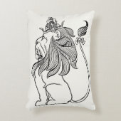 ヴィンテージ魔法使いオズ、臆病ライオン王冠 アクセントクッション (正面(垂直))