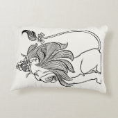 ヴィンテージ魔法使いオズ、臆病ライオン王冠 アクセントクッション (裏面)