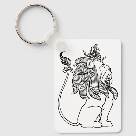 ヴィンテージ魔法使いオズ、臆病ライオン王冠 キーホルダー (正面)