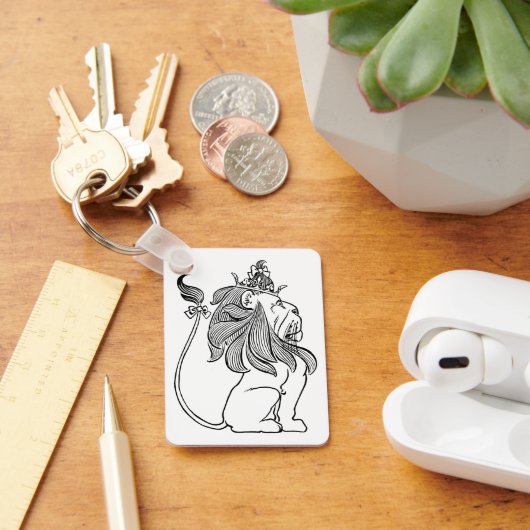 ヴィンテージ魔法使いオズ、臆病ライオン王冠 キーホルダー (デスク)