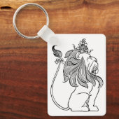 ヴィンテージ魔法使いオズ、臆病ライオン王冠 キーホルダー (正面)