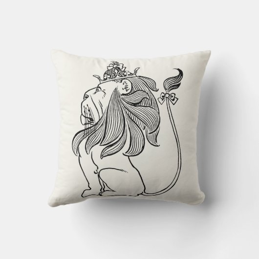 ヴィンテージ魔法使いオズ、臆病ライオン王冠 クッション (裏面)