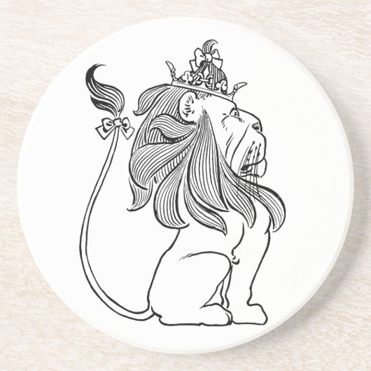 ヴィンテージ魔法使いオズ、臆病ライオン王冠 コースター (正面)