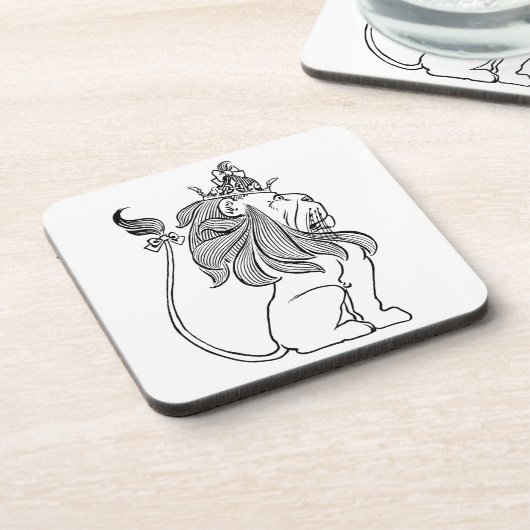 ヴィンテージ魔法使いオズ、臆病ライオン王冠 コースター (左側)