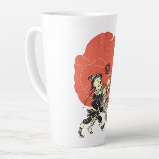 ヴィンテージ魔法使いドロシーとポピーな花 カフェラテマグ (左アングル)