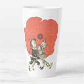 ヴィンテージ魔法使いドロシーとポピーな花 カフェラテマグ (正面)