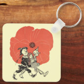 ヴィンテージ魔法使いドロシーとポピーな花 キーホルダー (裏面)